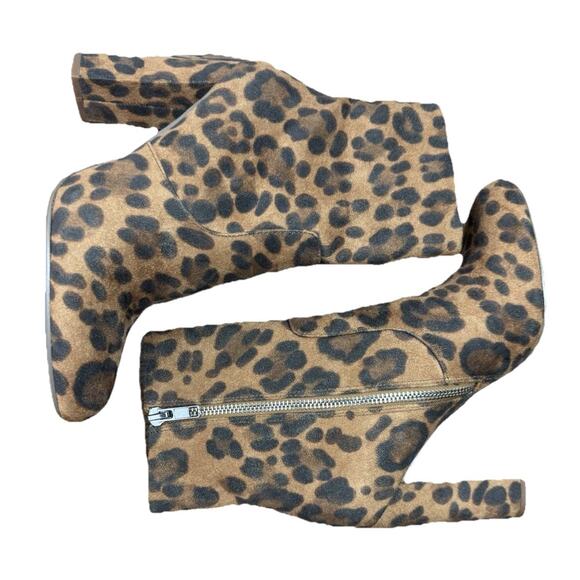 Steve Madden Boots Womens Sz 6.5 Editor Leopard Print Side Zip Ankle Booties - Picture 4 of 10